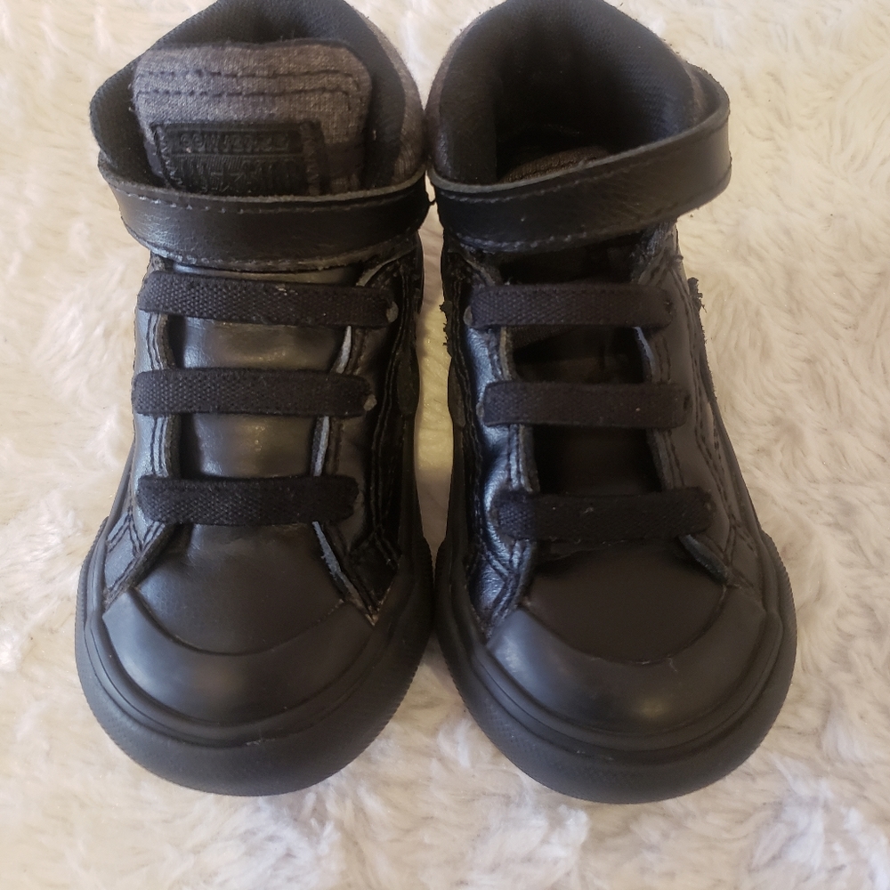 Converse Black Leather High Tops